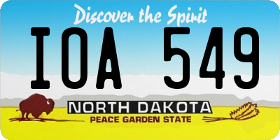 ND license plate IOA549