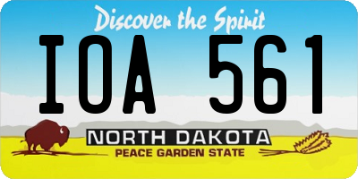 ND license plate IOA561