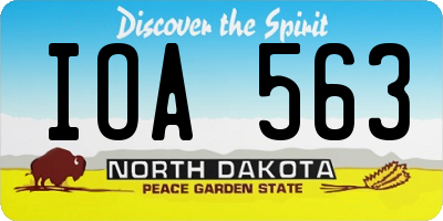 ND license plate IOA563