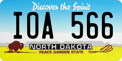 ND license plate IOA566