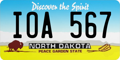 ND license plate IOA567