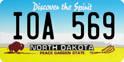 ND license plate IOA569