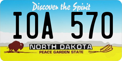 ND license plate IOA570