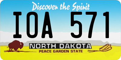 ND license plate IOA571