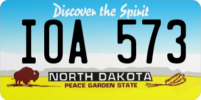 ND license plate IOA573