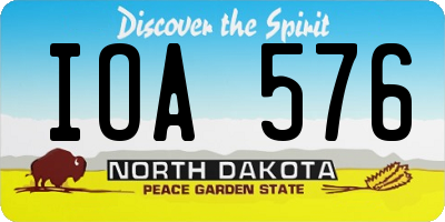 ND license plate IOA576