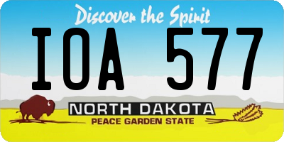ND license plate IOA577