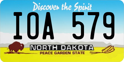 ND license plate IOA579