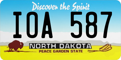 ND license plate IOA587
