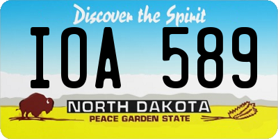 ND license plate IOA589