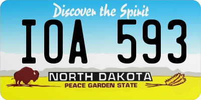ND license plate IOA593