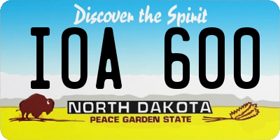 ND license plate IOA600