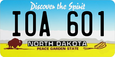 ND license plate IOA601