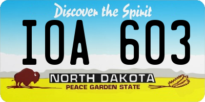ND license plate IOA603