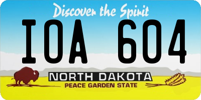 ND license plate IOA604
