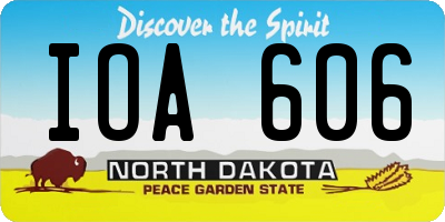 ND license plate IOA606