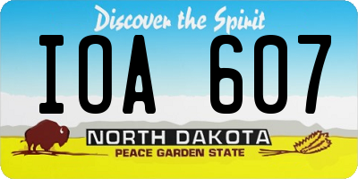 ND license plate IOA607