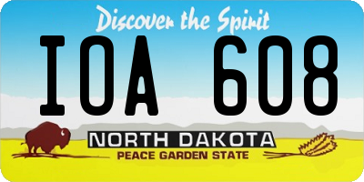 ND license plate IOA608