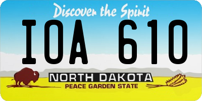 ND license plate IOA610