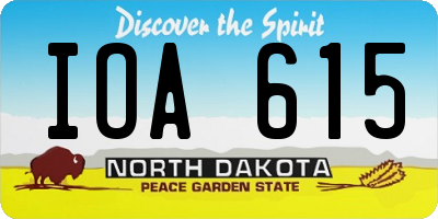 ND license plate IOA615