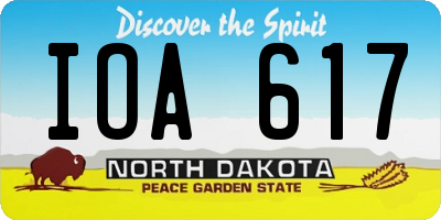 ND license plate IOA617