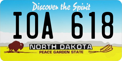 ND license plate IOA618