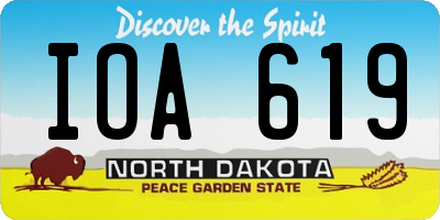 ND license plate IOA619