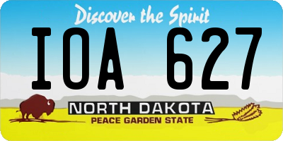 ND license plate IOA627