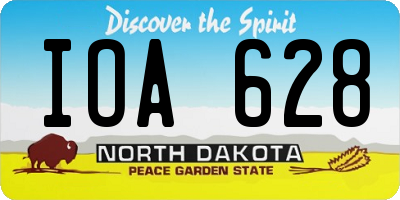 ND license plate IOA628