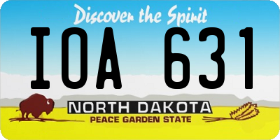 ND license plate IOA631