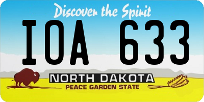 ND license plate IOA633