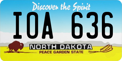 ND license plate IOA636