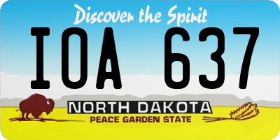 ND license plate IOA637