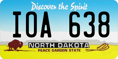 ND license plate IOA638