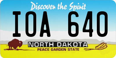 ND license plate IOA640