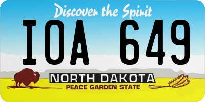ND license plate IOA649