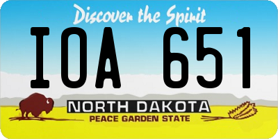 ND license plate IOA651