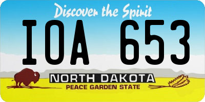 ND license plate IOA653