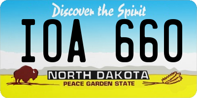ND license plate IOA660