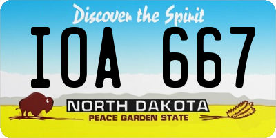 ND license plate IOA667