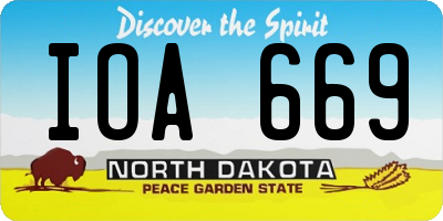 ND license plate IOA669