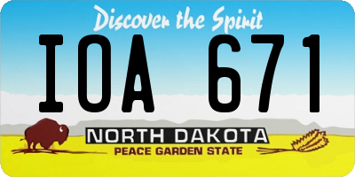 ND license plate IOA671