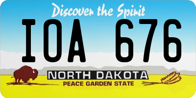 ND license plate IOA676
