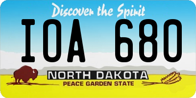 ND license plate IOA680