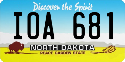 ND license plate IOA681