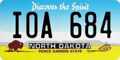 ND license plate IOA684