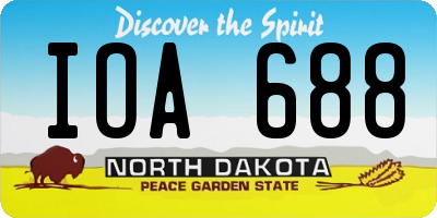 ND license plate IOA688