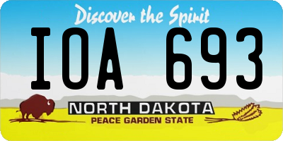 ND license plate IOA693