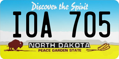 ND license plate IOA705