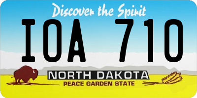ND license plate IOA710
